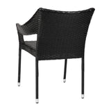 English Elm Commercial Grade Commercial Grade Stacking Patio Chair, All Weather PE Rattan Wicker Patio Dining Chair