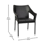 English Elm Commercial Grade Commercial Grade Stacking Patio Chair, All Weather PE Rattan Wicker Patio Dining Chair