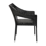 English Elm Commercial Grade Commercial Grade Stacking Patio Chair, All Weather PE Rattan Wicker Patio Dining Chair