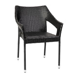 English Elm Commercial Grade Commercial Grade Stacking Patio Chair, All Weather PE Rattan Wicker Patio Dining Chair