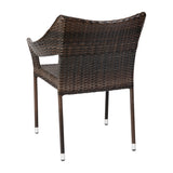 English Elm Commercial Grade Commercial Grade Stacking Patio Chair, All Weather PE Rattan Wicker Patio Dining Chair