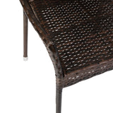 English Elm Commercial Grade Commercial Grade Stacking Patio Chair, All Weather PE Rattan Wicker Patio Dining Chair