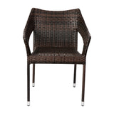 English Elm Commercial Grade Commercial Grade Stacking Patio Chair, All Weather PE Rattan Wicker Patio Dining Chair