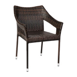 English Elm Commercial Grade Commercial Grade Stacking Patio Chair, All Weather PE Rattan Wicker Patio Dining Chair