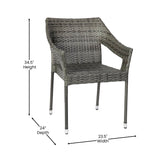 English Elm Commercial Grade Commercial Grade Stacking Patio Chair, All Weather PE Rattan Wicker Patio Dining Chair