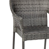 English Elm Commercial Grade Commercial Grade Stacking Patio Chair, All Weather PE Rattan Wicker Patio Dining Chair