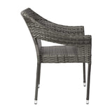 English Elm Commercial Grade Commercial Grade Stacking Patio Chair, All Weather PE Rattan Wicker Patio Dining Chair