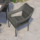 English Elm Commercial Grade Commercial Grade Stacking Patio Chair, All Weather PE Rattan Wicker Patio Dining Chair