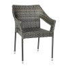 English Elm Commercial Grade Commercial Grade Stacking Patio Chair, All Weather PE Rattan Wicker Patio Dining Chair