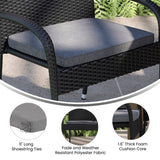 English Elm Outdoor Patio Chair Cushion, Weather-Resistant Removable Cover with 1.25" Comfort Foam Core with Ties - 19"x18"