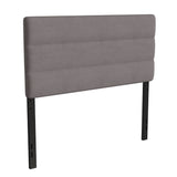 English Elm Full Channel Stitched Fabric Upholstered Headboard, Adjustable Height from 44.5" to 57.25" -