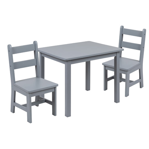English Elm Kids Solid Hardwood Table and Chair Set for Playroom, Bedroom, Kitchen - 3 Piece Set -
