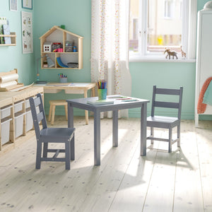 English Elm Kids Solid Hardwood Table and Chair Set for Playroom, Bedroom, Kitchen - 3 Piece Set -