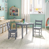 English Elm Kids Solid Hardwood Table and Chair Set for Playroom, Bedroom, Kitchen - 3 Piece Set -