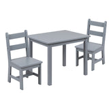 English Elm Kids Solid Hardwood Table and Chair Set for Playroom, Bedroom, Kitchen - 3 Piece Set -