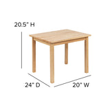 English Elm Kids Solid Hardwood Table and Chair Set for Playroom, Bedroom, Kitchen - 3 Piece Set -