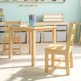 English Elm Kids Solid Hardwood Table and Chair Set for Playroom, Bedroom, Kitchen - 3 Piece Set -