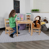 English Elm Kids Solid Hardwood Table and Chair Set for Playroom, Bedroom, Kitchen - 3 Piece Set -