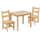 English Elm Kids Solid Hardwood Table and Chair Set for Playroom, Bedroom, Kitchen - 3 Piece Set -