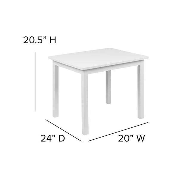 English Elm Kids Solid Hardwood Table and Chair Set for Playroom, Bedroom, Kitchen - 3 Piece Set -
