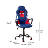 English Elm Commercial Grade Ergonomic PC Office Computer Chair - Adjustable Red & Designer Gaming Chair - 360° Swivel - Red Dual Wheel Casters