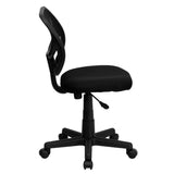 English Elm Commercial Grade Low Back Mesh Swivel Task Office Chair with Curved Square Back