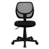 English Elm Commercial Grade Low Back Mesh Swivel Task Office Chair with Curved Square Back