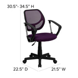 English Elm Commercial Grade Low Back Mesh Swivel Task Office Chair with Arms