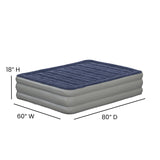 English Elm 18 inch Air Mattress with ETL Certified Internal Electric Pump and Carrying Case - Queen