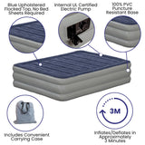 English Elm 18 inch Air Mattress with ETL Certified Internal Electric Pump and Carrying Case - Queen