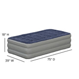 English Elm 18 inch Air Mattress with ETL Certified Internal Electric Pump and Carrying Case - Twin