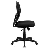 English Elm Commercial Grade Mid-Back Designer Back Swivel Task Office Chair with Fabric Seat