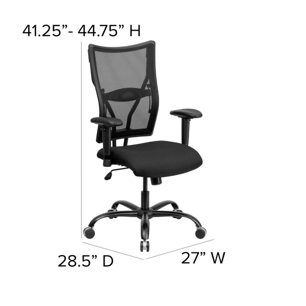 English Elm Commercial Grade Series Big & Tall 400 lb. Rated Mesh Executive Swivel Ergonomic Office Chair with Adjustable Arms