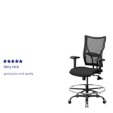 English Elm Commercial Grade Series Big & Tall 400 lb. Rated Mesh Ergonomic Drafting Chair with Adjustable Arms