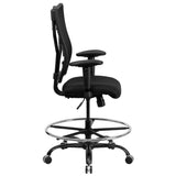 English Elm Commercial Grade Series Big & Tall 400 lb. Rated Mesh Ergonomic Drafting Chair with Adjustable Arms