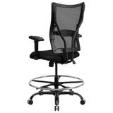 English Elm Commercial Grade Series Big & Tall 400 lb. Rated Mesh Ergonomic Drafting Chair with Adjustable Arms