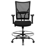 English Elm Commercial Grade Series Big & Tall 400 lb. Rated Mesh Ergonomic Drafting Chair with Adjustable Arms