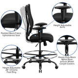 English Elm Commercial Grade Series Big & Tall 400 lb. Rated Mesh Ergonomic Drafting Chair with Adjustable Arms