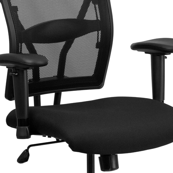 English Elm Commercial Grade Series Big & Tall 400 lb. Rated Mesh Ergonomic Drafting Chair with Adjustable Arms