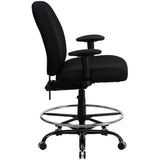 English Elm Commercial Grade Series Big & Tall 400 lb. Rated Fabric Ergonomic Drafting Chair with Adjustable Back Height and Arms