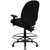 English Elm Commercial Grade Series Big & Tall 400 lb. Rated Fabric Ergonomic Drafting Chair with Adjustable Back Height and Arms