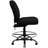 English Elm Commercial Grade Series Big & Tall 400 lb. Rated Fabric Ergonomic Drafting Chair with Adjustable Back Height