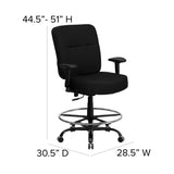 English Elm Commercial Grade Series Big & Tall 400 lb. Rated Rectangular Back Ergonomic Draft Chair with Adjustable Arms