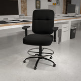 Commercial Grade Series Big & Tall 400 lb. Rated Rectangular Back Ergonomic Draft Chair with Adjustable Arms