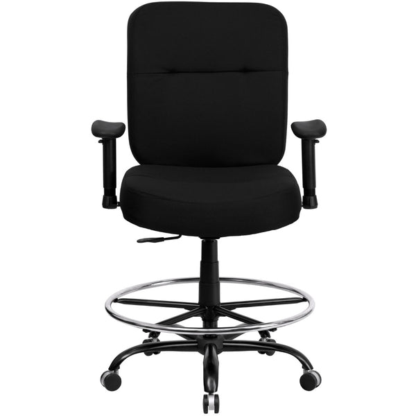 English Elm Commercial Grade Series Big & Tall 400 lb. Rated Rectangular Back Ergonomic Draft Chair with Adjustable Arms