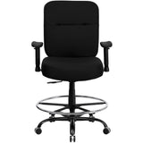 English Elm Commercial Grade Series Big & Tall 400 lb. Rated Rectangular Back Ergonomic Draft Chair with Adjustable Arms