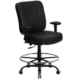 English Elm Commercial Grade Series Big & Tall 400 lb. Rated Ergonomic Drafting Chair with Adjustable Arms