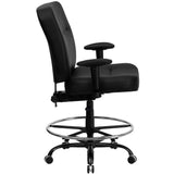 English Elm Commercial Grade Series Big & Tall 400 lb. Rated Ergonomic Drafting Chair with Adjustable Arms