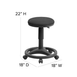 English Elm Commercial Grade Ergonomic Stool with Foot Ring