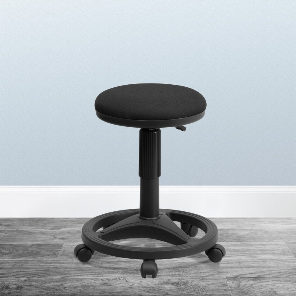 English Elm Commercial Grade Ergonomic Stool with Foot Ring